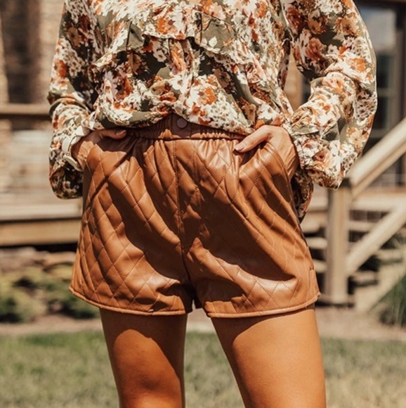 Quilted High Waisted Shorts